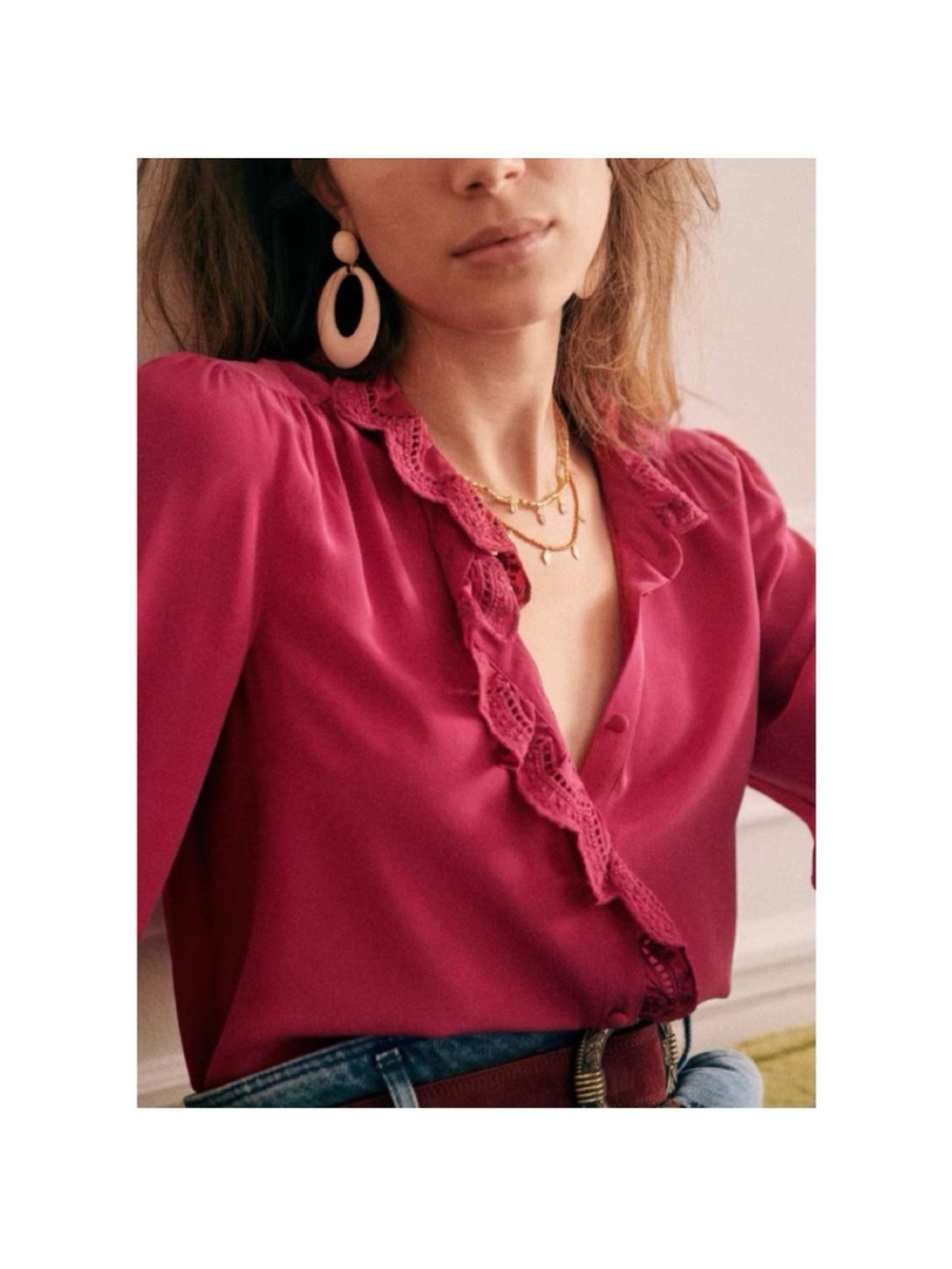 Sezane Chlo Shirt - 100% Silk